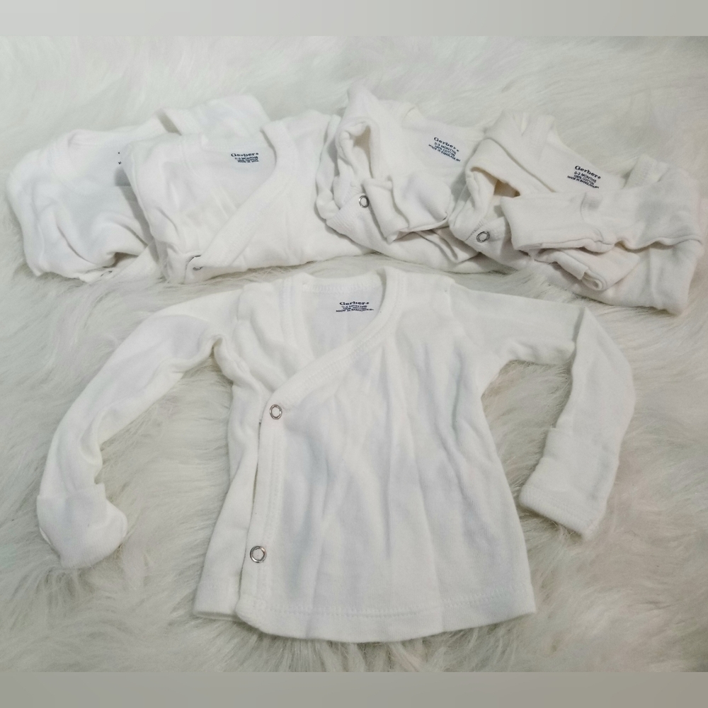 Set of 5 Gerber 0-3 Month Long Sleeve Shirts